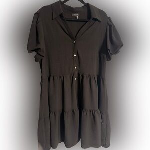 Black Button-Up Women's Dress